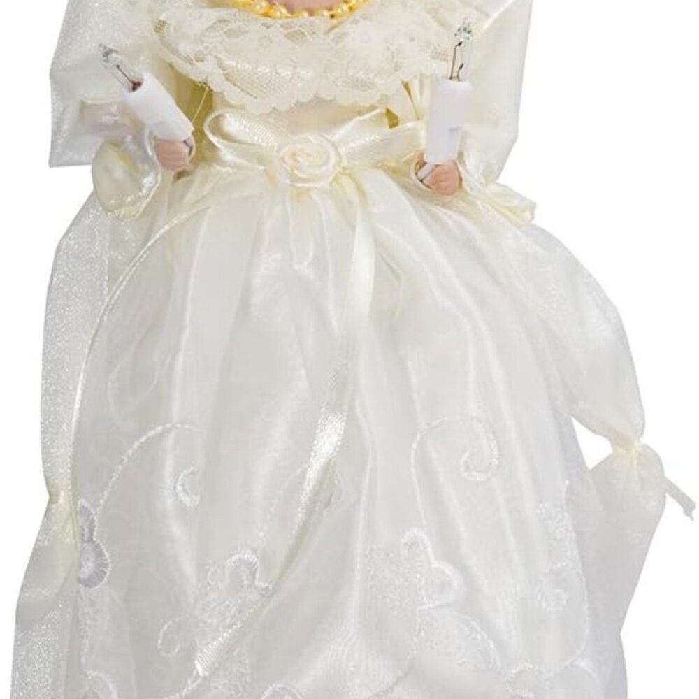 Kurt Adler 10-Inch UL 10-Light Gold/Ivory Angel Treetop - Picture 3 of 11
